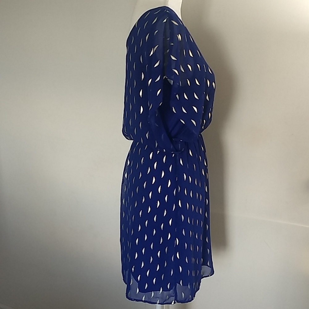 Buttons Royal Blue Dress - Picture 2 of 7